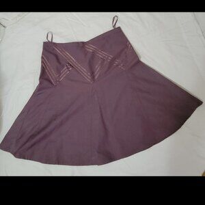 Club Monaco Skirt  Dark Lavender Pleated A Line Ribbon Side Zip Size 8